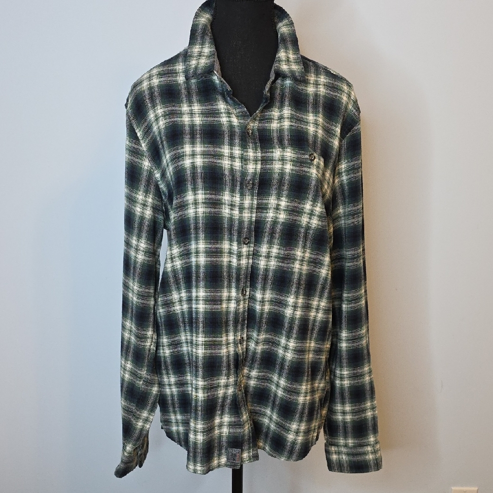 Copper & Oak Green  Blue Plaid Shirt